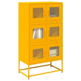 Aparador de acero amarillo mostaza 68x39x123 cm de , Aparadores - Ref: Foro24-853353, Precio: 137,25 €, Descuento: %