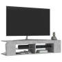 Mueble de TV con luces LED gris hormigón 135x39x30 cm de vidaXL, Muebles TV - Ref: Foro24-804233, Precio: 60,91 €, Descuento: %