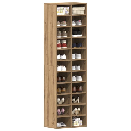 Zapatero de madera contrachapada roble artisian 54x34x183 cm de , Zapateros y organizadores de calzado - Ref: Foro24-859385, ...