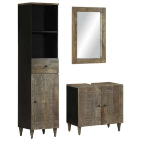 Conjunto de muebles de baño 3 piezas madera maciza de mango de , Muebles de baño - Ref: Foro24-3310019, Precio: 320,59 €, Des...