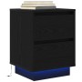 Mesilla de noche con luces LED negra 38x34x50 cm de , Mesitas de noche - Ref: Foro24-861285, Precio: 58,83 €, Descuento: %