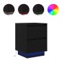Mesilla de noche con luces LED negra 38x34x50 cm de , Mesitas de noche - Ref: Foro24-861285, Precio: 58,83 €, Descuento: %