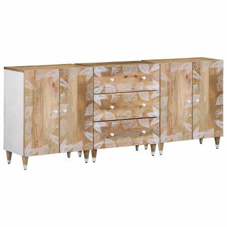 Aparadores 3 uds de madera maciza de mango 60x33,5x75 cm de , Taquillas y armarios de almacenamiento - Ref: Foro24-3310134, P...