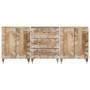 Aparadores 3 uds de madera maciza de mango 60x33,5x75 cm de , Taquillas y armarios de almacenamiento - Ref: Foro24-3310134, P...