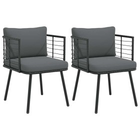 Sillones de jardín con cojines 2 uds ratán sintético negro de , Sillas de jardín - Ref: Foro24-3328656, Precio: 216,14 €, Des...
