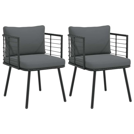 Sillones de jardín con cojines 2 uds ratán sintético negro de , Sillas de jardín - Ref: Foro24-3328656, Precio: 216,14 €, Des...