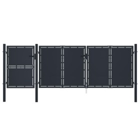 Puerta de jardín metal gris antracita 4x1,75 m de , Puertas de jardín - Ref: Foro24-144549, Precio: 730,02 €, Descuento: %