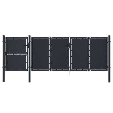 Puerta de jardín metal gris antracita 4x1,75 m de , Puertas de jardín - Ref: Foro24-144549, Precio: 730,02 €, Descuento: %