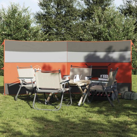 Cortaviento de camping impermeable gris naranja 340x130 cm de , Paravientos - Ref: Foro24-4009659, Precio: 29,25 €, Descuento: %