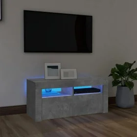 Mueble de TV con luces LED gris hormigón 90x35x40 cm de vidaXL, Muebles TV - Ref: Foro24-804323, Precio: 51,10 €, Descuento: %