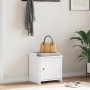 Banco de recibidor SANDNES madera maciza pino blanco 45x40x50cm de , Bancos para recibidores y almacenamiento - Ref: Foro24-4...