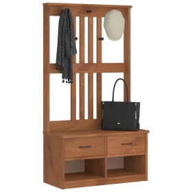 Perchero de entrada SANDENS madera maciza de pino 87x40x159,5cm de , Bancos para recibidores y almacenamiento - Ref: Foro24-4...