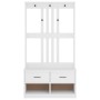 Perchero de entrada SANDENS madera pino blanco 87x40x159,5 cm de , Bancos para recibidores y almacenamiento - Ref: Foro24-401...
