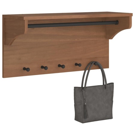 Perchero de pared SANDNES madera maciza de pino 87x30x42 cm de , Percheros para sombreros y abrigos - Ref: Foro24-4010473, Pr...