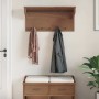 Perchero de pared SANDNES madera maciza de pino 87x30x42 cm de , Percheros para sombreros y abrigos - Ref: Foro24-4010473, Pr...