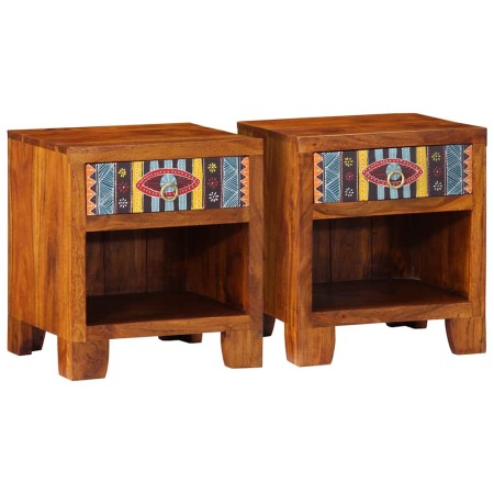 Mesita de noche 2 uds 40x35x45 cm madera maciza de acacia de , Mesitas de noche - Ref: Foro24-4016490, Precio: 179,82 €, Desc...