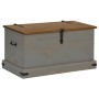 Baúl de almacenamiento HALDEN gris 91x48x47 cm madera maciza de , Baúles de almacenamiento - Ref: Foro24-4018403, Precio: 163...