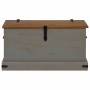 Baúl de almacenamiento HALDEN gris 91x48x47 cm madera maciza de , Baúles de almacenamiento - Ref: Foro24-4018403, Precio: 163...