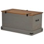 Baúl de almacenamiento HALDEN gris 91x48x47 cm madera maciza de , Baúles de almacenamiento - Ref: Foro24-4018403, Precio: 163...