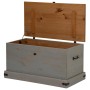 Baúl de almacenamiento HALDEN gris 91x48x47 cm madera maciza de , Baúles de almacenamiento - Ref: Foro24-4018403, Precio: 163...