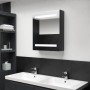 Armario de baño con espejo LED negro brillante 50x14x60 cm de vidaXL, Tocadores de baño - Ref: Foro24-326481, Precio: 104,31 ...