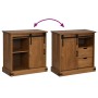 Aparador HALDEN con puerta corredera 80x40x80 cm madera maciza de , Aparadores - Ref: Foro24-4018417, Precio: 216,63 €, Descu...