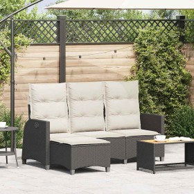 Sofá de jardín reclinable con cojines en forma de L ratán negro de , Sofás de exterior - Ref: Foro24-4108238, Precio: 343,72 ...