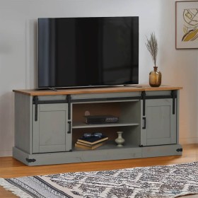 Mueble de TV HALDEN 2 puerta correderas gris 150x40x60 cm de , Muebles TV - Ref: Foro24-4018415, Precio: 257,86 €, Descuento: %
