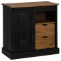 Aparador HALDEN con puerta corredera negro 80x40x80 cm de , Aparadores - Ref: Foro24-4018420, Precio: 202,32 €, Descuento: %