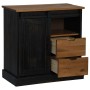 Aparador HALDEN con puerta corredera negro 80x40x80 cm de , Aparadores - Ref: Foro24-4018420, Precio: 202,32 €, Descuento: %