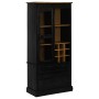 Vinoteca HALDEN con botelleros y puerta corredera negro pino de , Armarios para vino y licores - Ref: Foro24-4018436, Precio:...