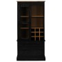 Vinoteca HALDEN con botelleros y puerta corredera negro pino de , Armarios para vino y licores - Ref: Foro24-4018436, Precio:...
