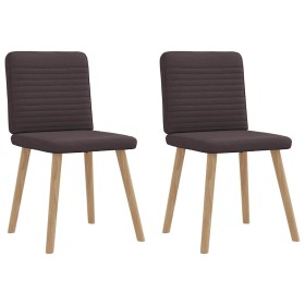 Sillas de comedor 2 unidades tela marrón oscuro de , Sillas de comedor - Ref: Foro24-4101148, Precio: 103,24 €, Descuento: %