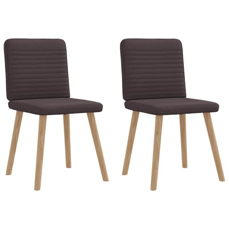 Sillas de comedor 2 unidades tela marrón oscuro de , Sillas de comedor - Ref: Foro24-4101148, Precio: 103,24 €, Descuento: %
