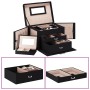 Joyero de 3 niveles con espejo y cerradura negro 26x18x17,5 cm de , Soportes para joyería - Ref: Foro24-4103559, Precio: 45,8...