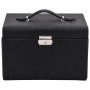 Joyero de 3 niveles con espejo y cerradura negro 26x18x17,5 cm de , Soportes para joyería - Ref: Foro24-4103559, Precio: 45,8...