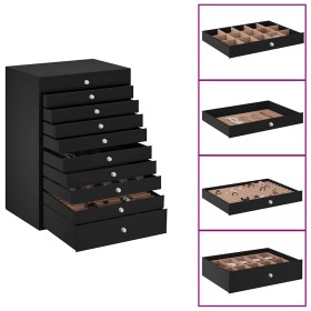 Joyero de 10 niveles con compartimentos para relojes negro de , Soportes para joyería - Ref: Foro24-4103567, Precio: 121,23 €...