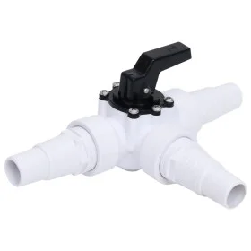 Válvula de bola de 3 vías para piscina blanca y negra de vidaXL, Accesorios para piscinas y spa - Ref: Foro24-313995, Precio:...
