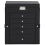 Joyero de 6 niveles con espejo y cerradura negro de , Soportes para joyería - Ref: Foro24-4103565, Precio: 63,95 €, Descuento: %