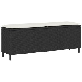 Banco de jardín con cojín negro 110x30x40,5 cm ratán sintético de , Bancos de jardín - Ref: Foro24-4104154, Precio: 91,74 €, ...