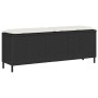 Banco de jardín con cojín negro 110x30x40,5 cm ratán sintético de , Bancos de jardín - Ref: Foro24-4104154, Precio: 91,74 €, ...