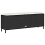 Banco de jardín con cojín negro 110x30x40,5 cm ratán sintético de , Bancos de jardín - Ref: Foro24-4104154, Precio: 91,74 €, ...