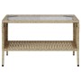 Sofá jardín de 2 plazas con cojín y mesa beige ratán sintético de , Sofás de exterior - Ref: Foro24-4103848, Precio: 223,67 €...