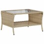 Sofá jardín de 2 plazas con cojín y mesa beige ratán sintético de , Sofás de exterior - Ref: Foro24-4103848, Precio: 223,67 €...
