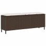 Banco de jardín con cojín gris 110x30x40,5 cm ratán sintético de , Bancos de jardín - Ref: Foro24-4104156, Precio: 79,17 €, D...