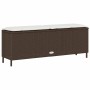 Banco de jardín con cojín gris 110x30x40,5 cm ratán sintético de , Bancos de jardín - Ref: Foro24-4104156, Precio: 79,17 €, D...