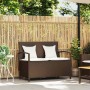Banco de jardín con almacenaje y cojín marrón ratán sintético de , Bancos de jardín - Ref: Foro24-4104212, Precio: 227,61 €, ...