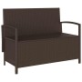 Banco de jardín con almacenaje y cojín marrón ratán sintético de , Bancos de jardín - Ref: Foro24-4104212, Precio: 227,61 €, ...