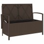 Banco de jardín con almacenaje y cojín marrón ratán sintético de , Bancos de jardín - Ref: Foro24-4104212, Precio: 227,61 €, ...
