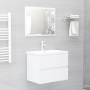 Set muebles de baño 2 piezas madera contrachapada blanco brillo de vidaXL, Muebles de baño - Ref: Foro24-804878, Precio: 60,8...